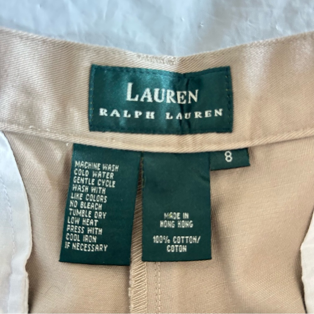 Lauren Ralph Lauren 90s Classic High-Rise Khaki Chino Shorts 8 NWT Preppy - Picture 5 of 8